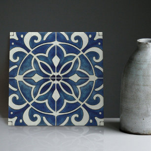 Indigo Azulejo Blau Portugiesisch Lissabon Dekorat Fliese