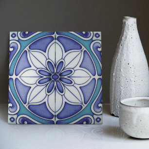 Indigo Azulejo Blau Portugiesisch Lissabon Dekorat Fliese