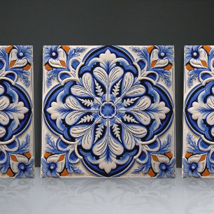 Indigo Azulejo Blau Portugiesisch Lissabon Dekorat Fliese
