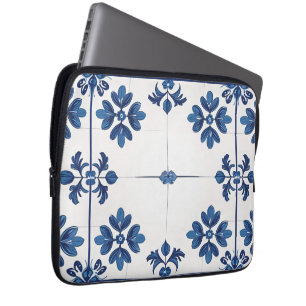 Indigo Azulejo Blau Portugiesisch Lissabon Dekorat Laptopschutzhülle