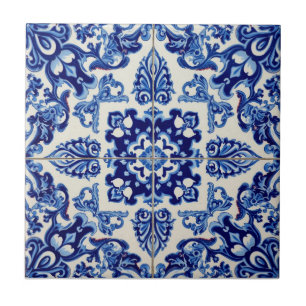Indigo Azulejo Blau Portugiesisch Lissabon Talaver Fliese