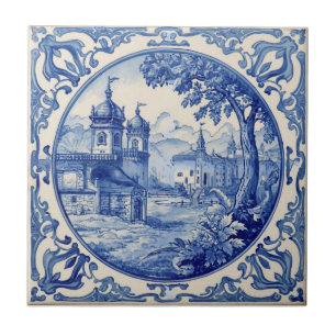 Indigo Azulejo Blau Portugiesisch Lissabon Talaver Fliese