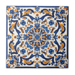 Indigo Azulejo Blau Portugiesisch Lissabon Talaver Fliese