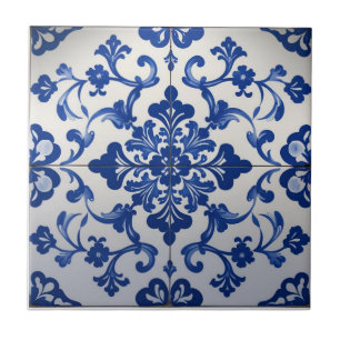 Indigo Azulejo Blau Portugiesisch Lissabon Talaver Fliese