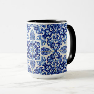 Indigo Azulejo Blau Portugiesisch Lissabon Talaver Tasse