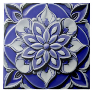 Indigo Azulejo Blau Portugiesische Faux-Relief-Blu Fliese