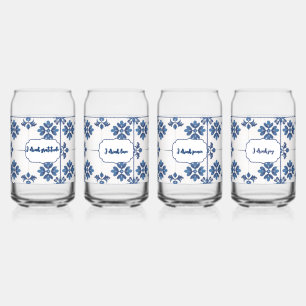 Indigo Azulejo Blau Portugiesische Lissabon-Zitate Dosenglas