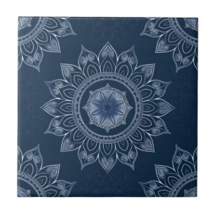 Indigo Azulejo Blau Portugiesische Mandala-Dekorat Fliese