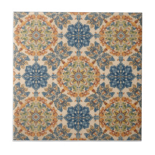 Indigo Azulejo Blau und Gelb Portugiesisch  Fliese