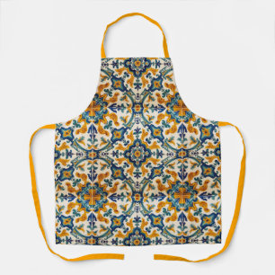 Indigo Azulejo Blau und Gelb Portugiesisch Schürze