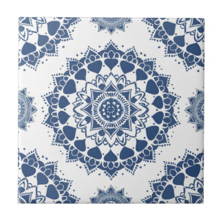 Indigo Azulejo Blue Portua Mandala Fliese