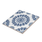 Indigo Azulejo Blue Portua Mandala Fliese (Seite)