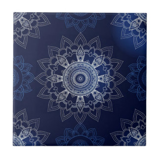 Indigo Azulejo Blue Portugia Mandala Decorative Fliese