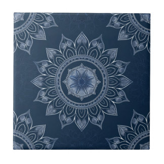 Indigo Azulejo Blue Portugia Mandala Decorative Fliese