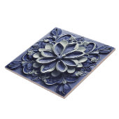 Indigo Azulejo Blue Portugiesische Imitate Relief Fliese (Seite)