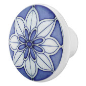 Indigo Azulejo Blue Portugiesische Lissabon-Dekora Keramikknauf (Rechts)