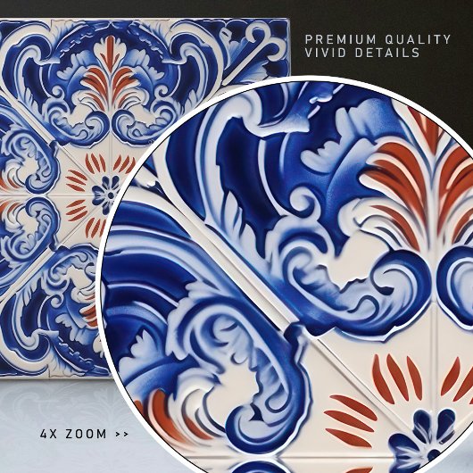 Indigo Azulejo Blue Portugiesischer Duotone Fliese