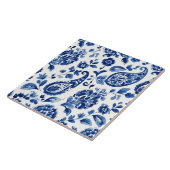 Indigo Azulejo Blue Portuguese Lisbon Botanical Fliese (Seite)