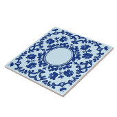 Indigo Azulejo Blue Portuguese Lisbon Botanical Fliese (Seite)