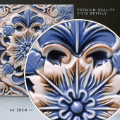 Indigo Azulejo Blue Yellow Portugal Lissabon Fliese