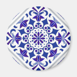 Indigo Azulejos Portugiesisch Blaue und weiße Flie Magnet