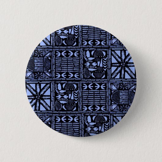 Indigo Batik Quilt - Blau Button (Vorderseite)