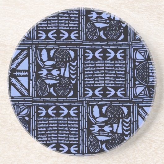 Indigo Batik Quilt - Blau Getränkeuntersetzer (Vorne)