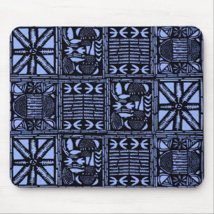 Indigo-Batik-Quilt - Blau Mousepad