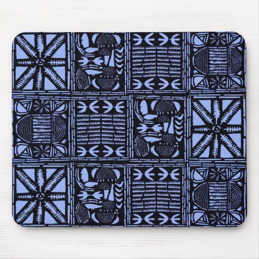Indigo Batik Quilt - Blau Mousepad (Vorne)