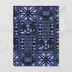 Indigo Batik Quilt - Blau Postkarte