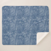 Indigo-Batik Sherpa Decke Sherpadecke (Vorderseite (Horizontal))