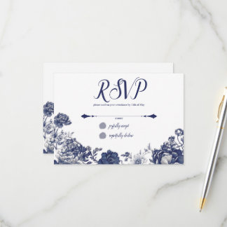 Indigo Belle Vintage RSVP-Antwortkarte RSVP Karte