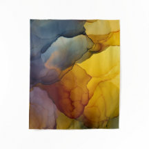 Indigo Bernstein Alkohol-Tinte-Fluss Abstract