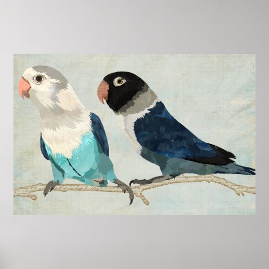 INDIGO BIRDS Art Poster (Vorne)