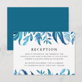 Indigo-Blätter | Hochzeitsempfang Einladung
