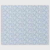 Indigo-Blau-ethnisches Blumendruck-Packpapier Geschenkpapier (Flach)