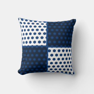 Indigo-Blau-Flecken auf Blau und Weiß Kissen