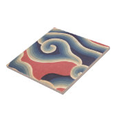 Indigo-Blau-korallenrote Japaner-Welle Fliese (Seite)