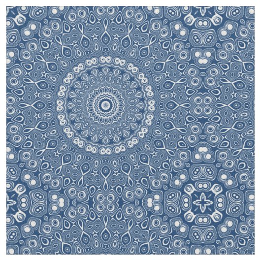 Indigo-Blau-Mandala-Muster Stoff (Nahaufnahme)
