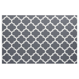 Indigo-Blau-Marokkaner Quatrefoil Gitter-Gewebe Stoff