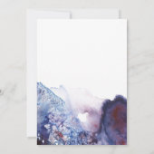 Indigo-Blau-moderne Aquarell-Kristall-Babyparty Einladung (Rückseite)