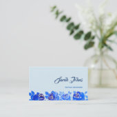 Indigo-Blau-NeonRose im Mitternacht Visitenkarte (Stehend Vorderseite)