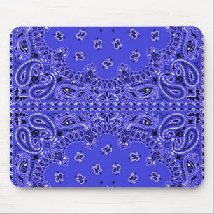 Indigo-Blau-Paisley-Westernbandana-Schal-Druck Mousepad