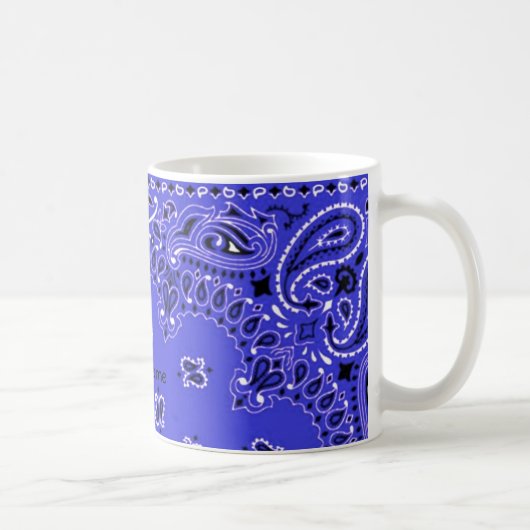 Indigo-Blau-Paisley-Westernbandana-Schal YourName Kaffeetasse (Rechts)