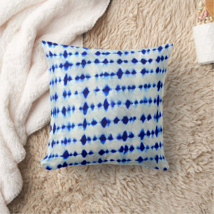 Indigo Blau Shibori-Muster Kissen
