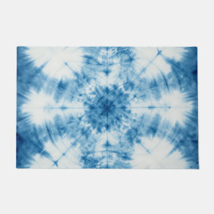 Indigo Blau Shibori Tie Dye Muster Fußmatte