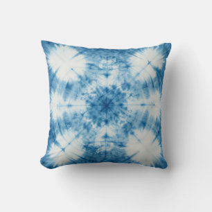 Indigo Blau Shibori Tie Dye Muster Kissen