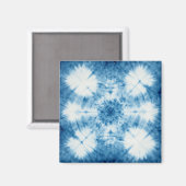 Indigo Blau Shibori Tie Dye Muster Magnet (Vorderseite/Rückseite)
