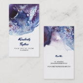 Indigo-Blau und lila Watercolors-modernes Visitenkarte (Vorne/Hinten)