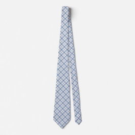 Indigo Blau und Weiß Preppy Karo Unisex Necktie Krawatte